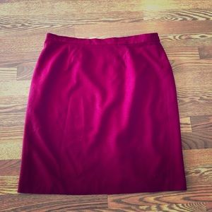 Rich red, wool, lined skirt EUC 18W